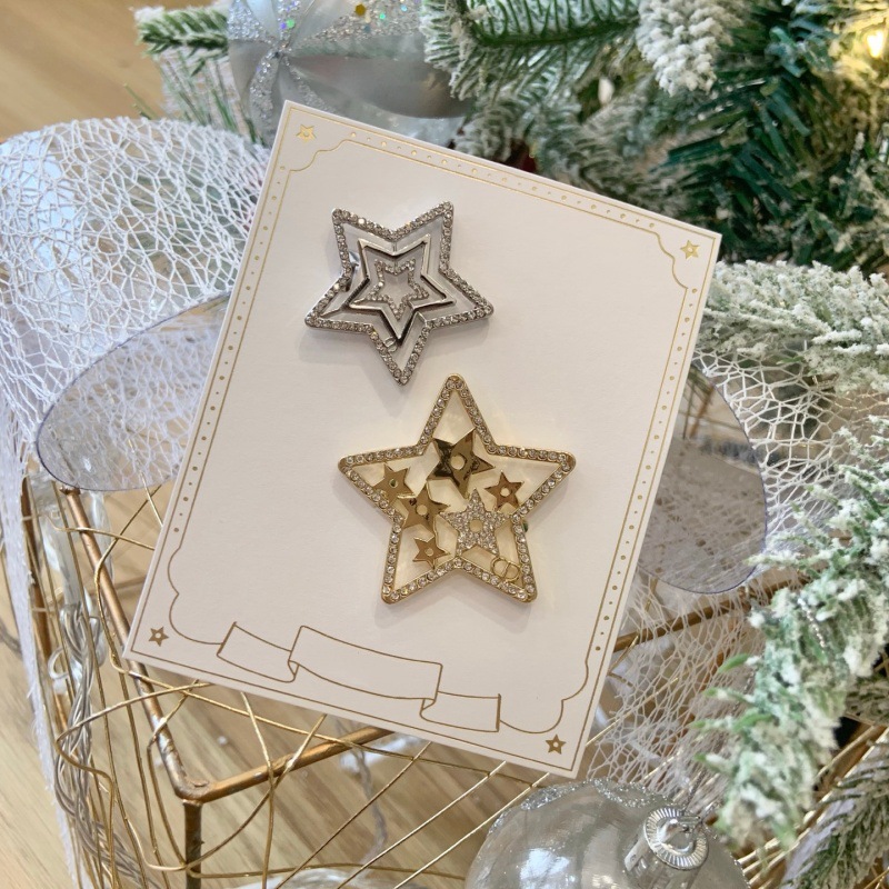 D's Vic Gift Gift Diamond-Encrusted Design Super Shiny and Exquisite Small Star-Shaped Hairpin Inlaid with Diamond Hairpin