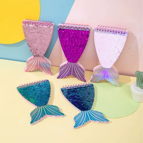 Creative Cartoon Loose-leaf Notepad Mermaid Tail Shell Notebook Cartoon Shape Portable Soft Copy Notepad