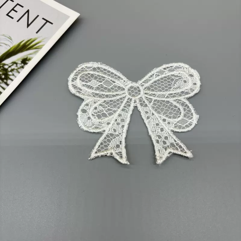 电脑刺绣蕾丝蝴蝶贴花裤脚装饰短裙口袋补丁箱包布贴外贸服装辅料