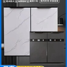 带框全铝合金橱柜门定 做自装碳晶板灶台厨房厨柜门定 做默认项通