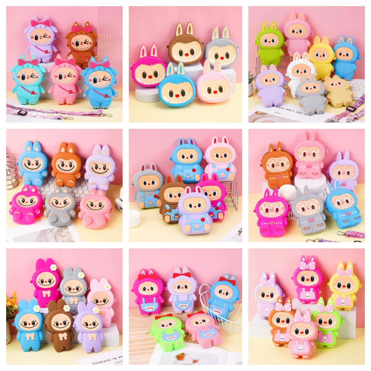 跨境硅胶包卡通拉布布硅胶包包儿童斜挎包小孩背包时尚单肩零钱包