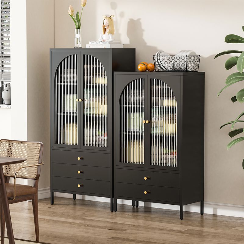 Steel Simple Living Room Side Cabinet Kitchen Dining Room Appliance Storage Cabinet Iron Multi-Layer Multi-Functional Storage Rack Sideboard