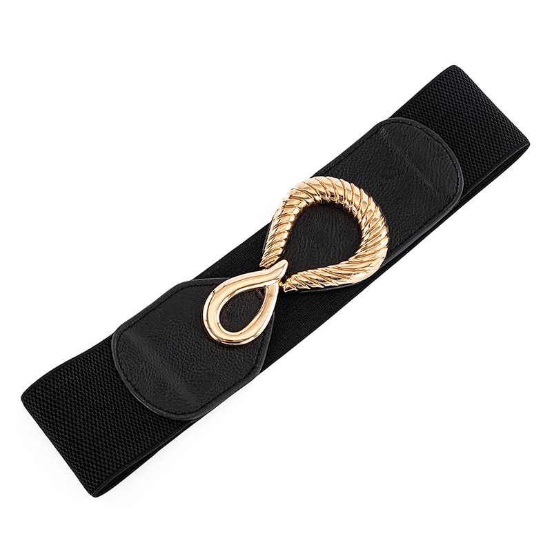 Cinturón Ancho Retro para Mujer de Tela Tejida, Elástico, para Falda y Vestido