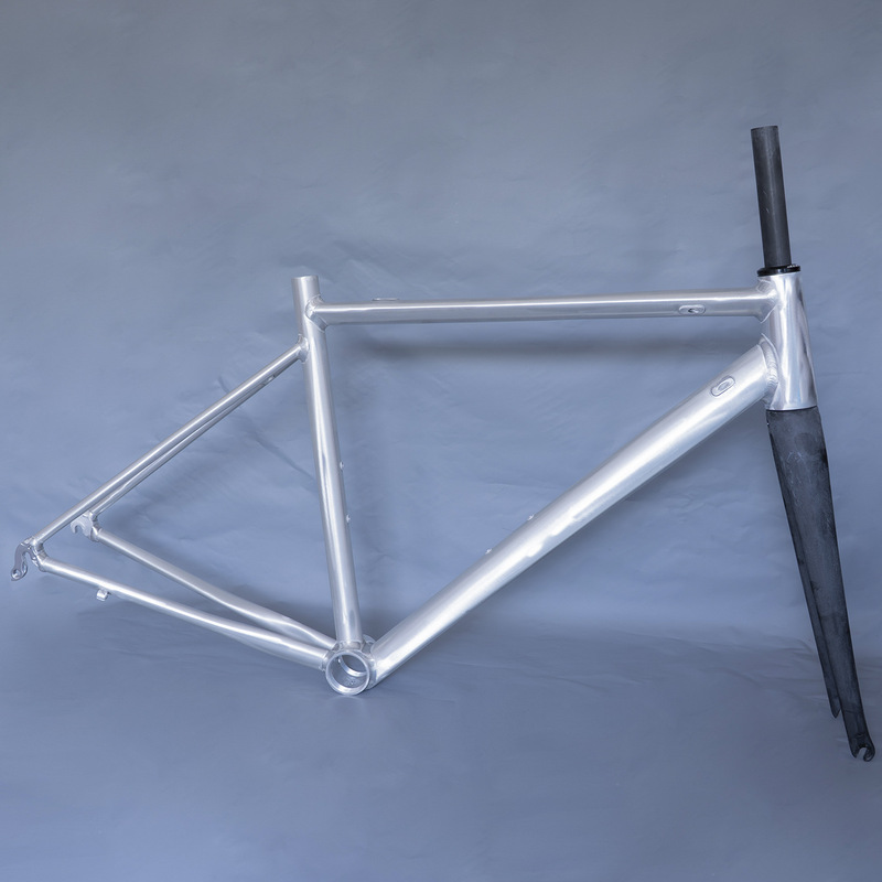 700C Ultra-Light Aluminum Alloy Rim Brake Road Bike Frame, Unfinished and Unpainted, Paired with a Full Carbon Fiber Front Fork