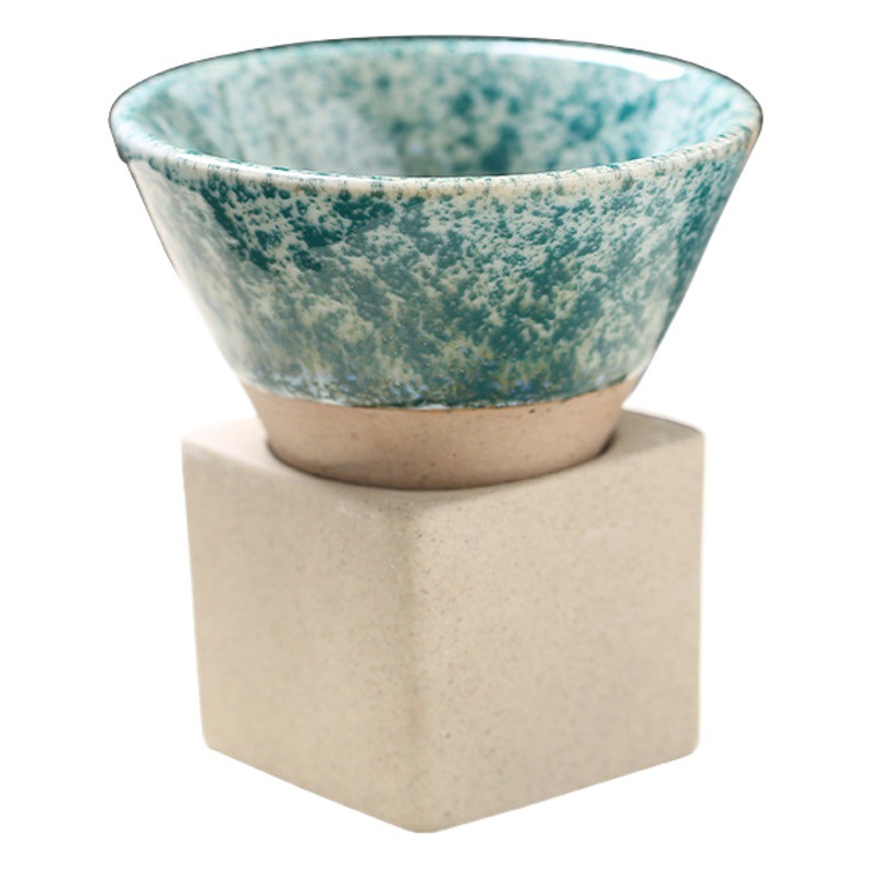Estufa Taza de Té de estilo Japonés taza de té de gres transfronterizo Taza de cerámica caliente taza de agua de la vendimia taza de café de cono
