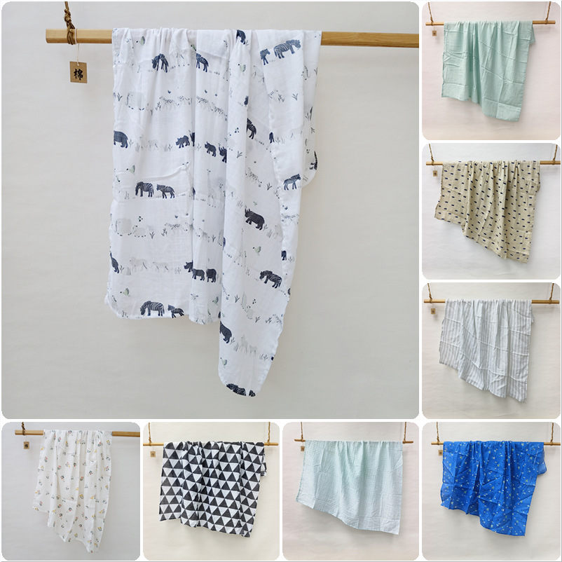 Pure Cotton Double-Layer Gauze Blanket Swaddling Towel Baby Summer Thin Blanket Air-Conditioned Blanket Breathable and Soft