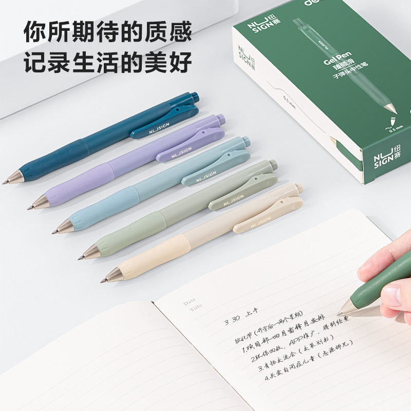 DeLineusay bolígrafo neutro pulsante fino suave bolígrafo negro pulsante bolígrafo pulsante bolígrafo de carbono bolígrafo pulsante bolígrafo pulsante para estudiantes