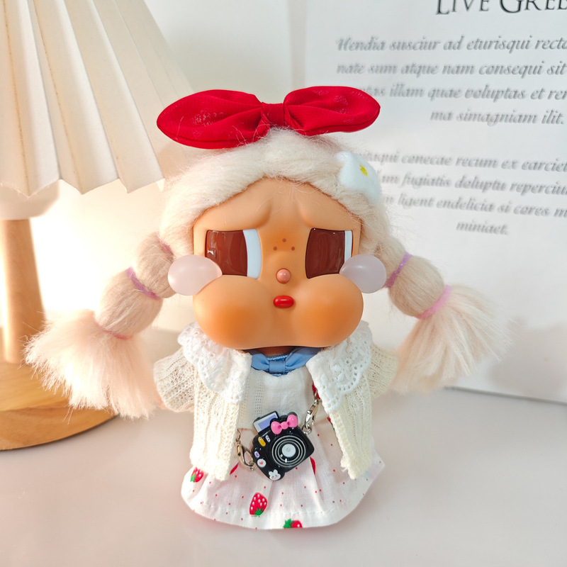 Vacation Crybaby Crying Baby Beach Nap Pendant Baby Clothes Strawberry Skirt Cardigan Sweater Jacket Set