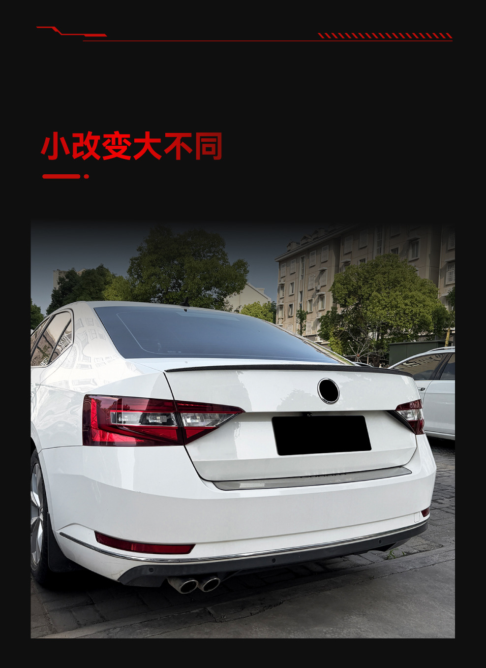 Suitable for 2015-2022 Skoda Superb B8, specialized rear spoiler, wind deflector, cross-border modification