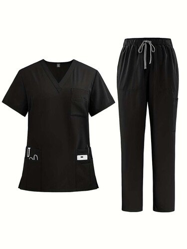 Four-sided elastic surgical gown, Temu medical staff uniform, surgical gown for oral beauty salon, long-sleeved workwear