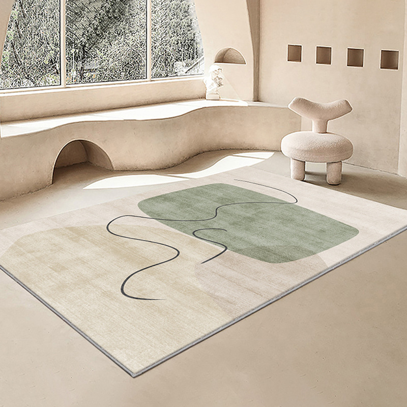 Alfombra de la sala de estar de estilo japonés alfombra nórdica geométrica alfombra de lujo ligero cubierta completa habitación en casa dormitorio manta de noche