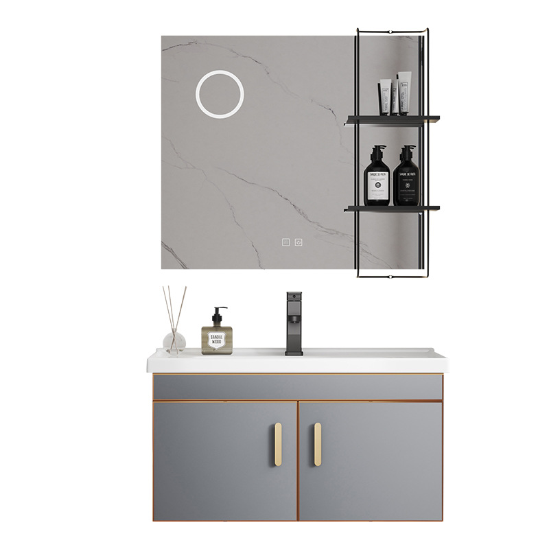 304 de acero inoxidable simple baño moderno gabinete combinación baño balcón lavabo de cerámica lavabo mesa de lavado