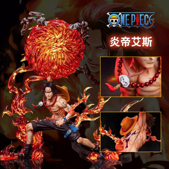GK Hand-made One Piece Series High Quality PT Yandi Huoquan Ace Animation Model Hand-made Ornaments Wholesale