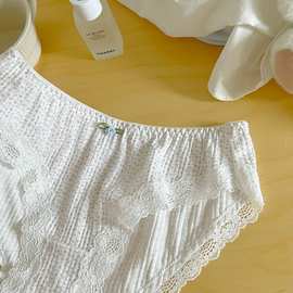 新品碎花气质弹力中腰复古法式舒适透气少女女士三角包臀内裤