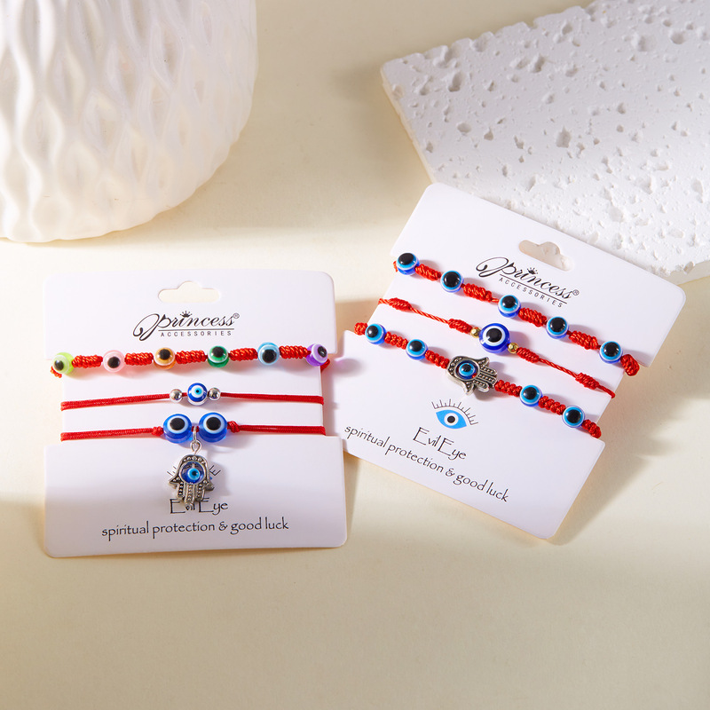 Factory New Style Bracelet Creative Evil Eye Cross-border Palm Blue Eye Evil Eye Red Rope Woven Adjustable Bracelet Factory New Style Bracelet Creative Evil Eye Cross-border Palm Blue Eye Evil Eye Red Rope Woven Adjustable Bracelet
