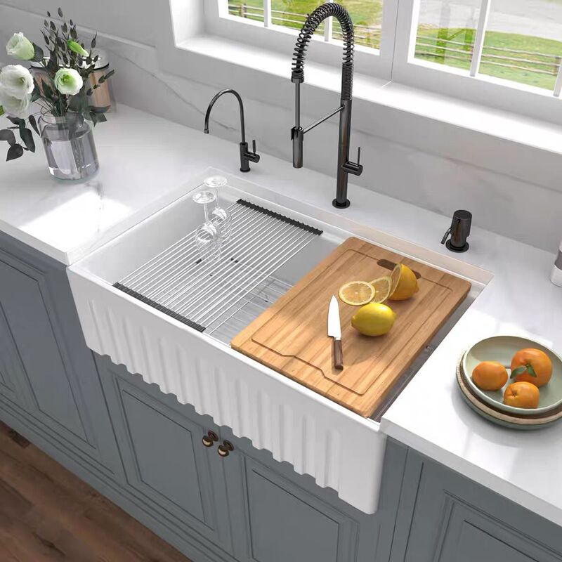 Stylish American Retro Kitchen Ceramic Sink, Single Bowl, Household Built-In Under-Counter or Above-Counter Large Dishwashing Basin