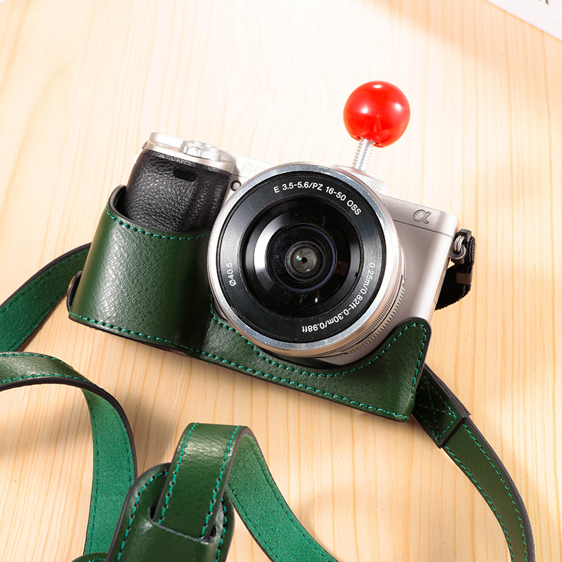 Quality treasure for Sony a6400 camera bag a6000 a6100 a6300 ZVE10 base leather case