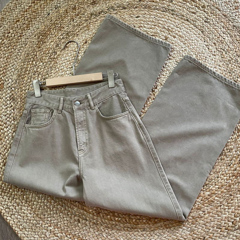 Bean Paste Color Heavy-Duty High-Waisted Straight-Leg Jeans ~Perfect Color Tone~ Slimming and Height-Enhancing Magic Pants for Women Bean Paste Color Heavy-Duty High-Waisted Straight-Leg Jeans ~Perfect Color Tone~ Slimming and Height-Enhancing Magic Pants for Women
