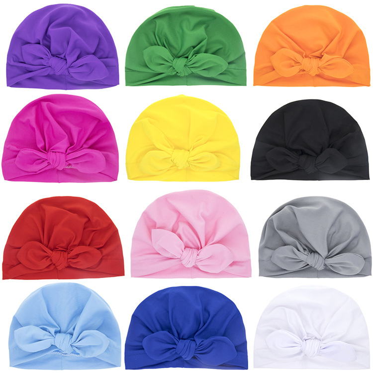 Fashion Solid Color Knotted Rabbit Ear Baby Hat display picture 14