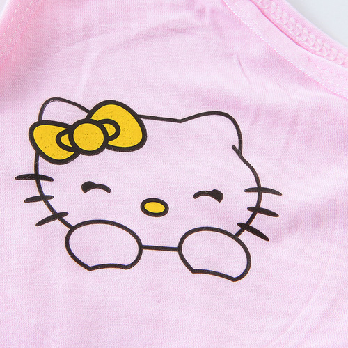 Wholesale new girl solid color cotton vest for girls with breast development period cartoon KT cat underwear single layer tube top