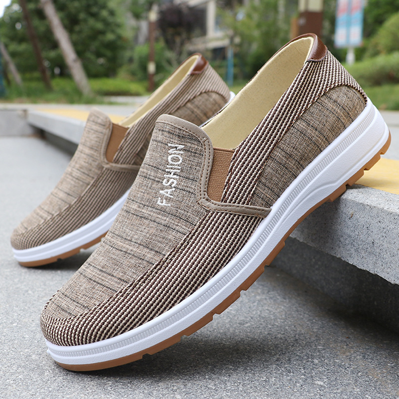 Men's Shoes Old Beijing Cloth Shoes New Casual Work Slip-on Beef Sole Dad Labor Protection Wear-resistant Men's Driving