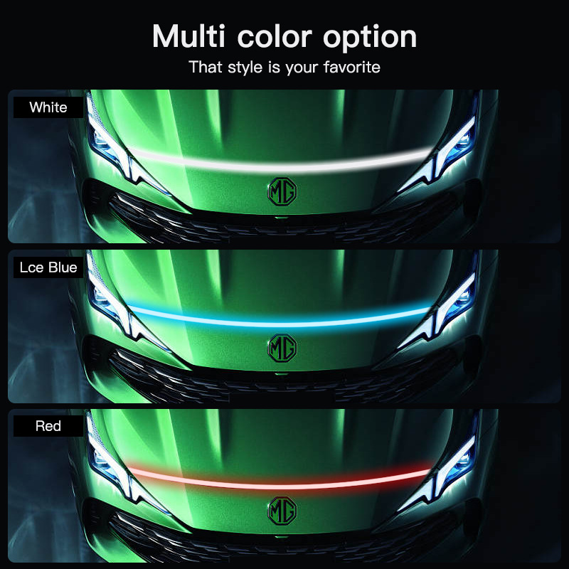 Luz de capó, luz diurna, luz ambiental LED modificada con escaneo al arrancar el coche, tira de luz guía, luz de coche de tipo continuo