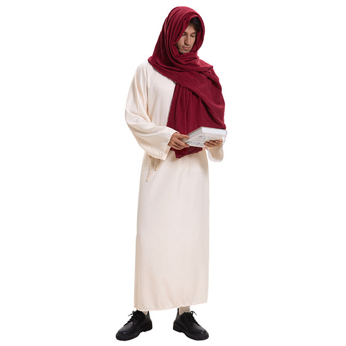 Vintage Arabic-Style Dubai Robe, Middle Eastern Preacher Cosplay Stage Performance Costume, Shepherd's Costume