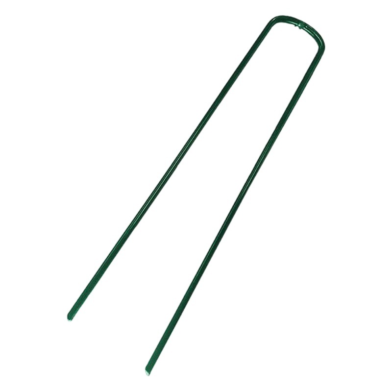 Suministro directo de fábrica de clavos de césped verdes en forma de U, clavos especiales de tela para suelo, clavos de tela a prueba de insectos