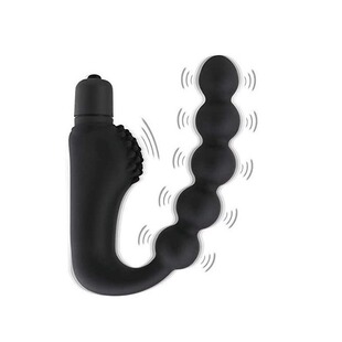 Ventricular Vibrating Massager Ventricular Anal Plug Toy G-spot Stimulation Silicone 10-frequency Bead Wearing Male Vibrator