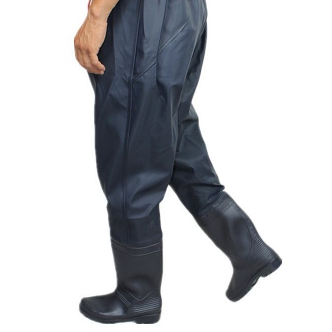 Wholesale elastic water pants one-piece rain pants fishing rain boots men's waist-length waterproof fish pants thickened leather pants fishing pants