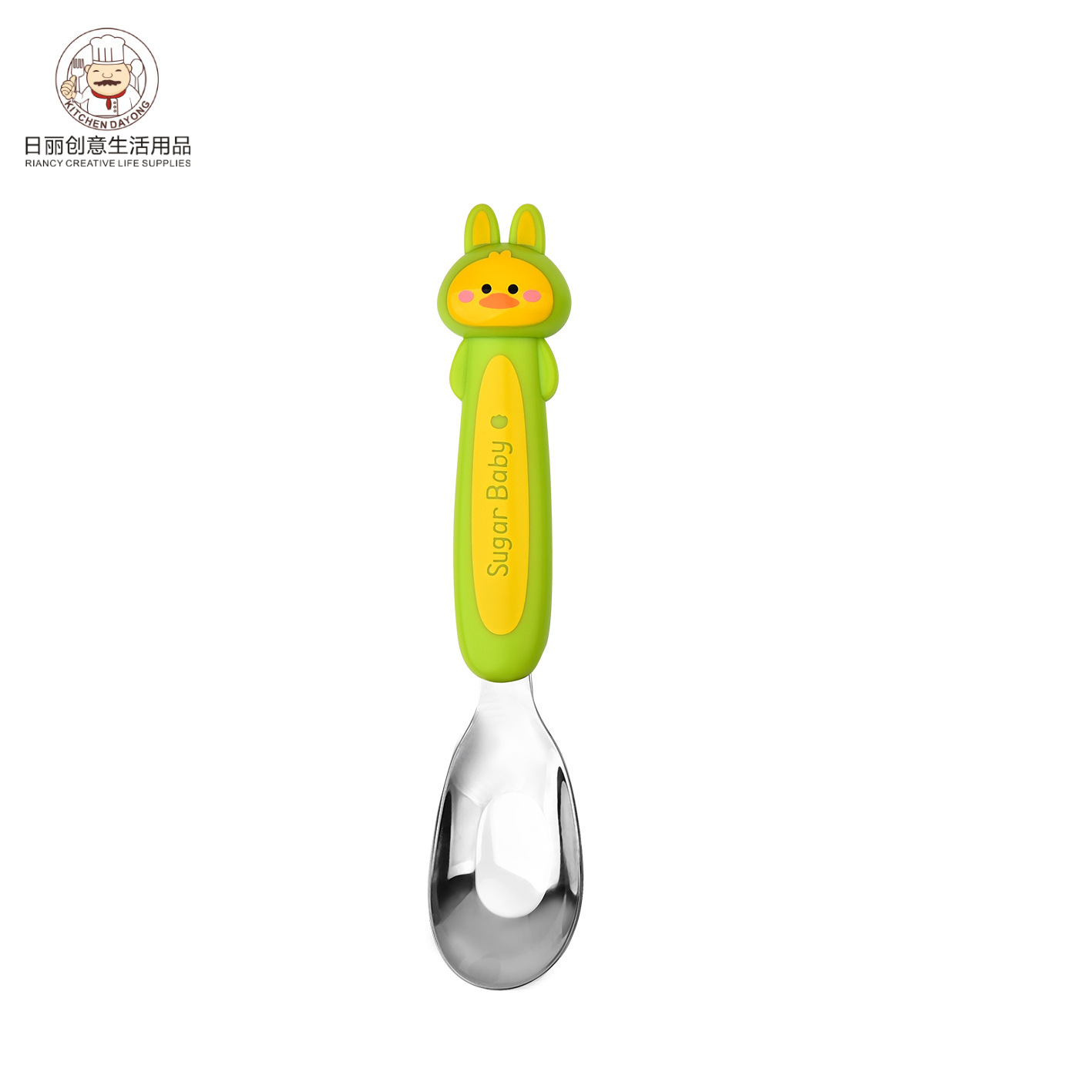 Animal encantador portátil para llevar estudiantes cucharas de comidas dormitorios escolares cucharas de cubierta de cubierta set