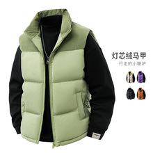马甲男秋冬季2025新款韩版保暖灯芯绒马夹男士加厚背心棉服男外套