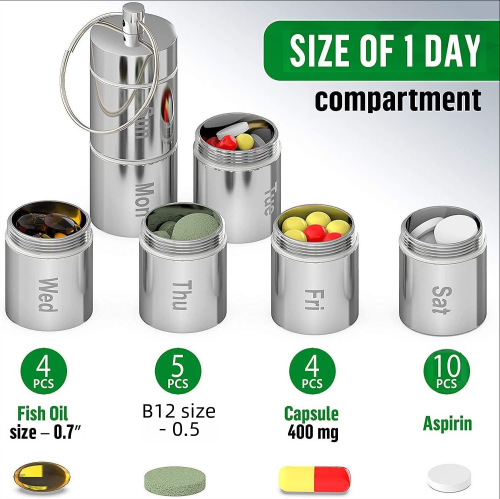 Amazon Aluminum Alloy Waterproof Sealed Box, Removable 7-Day Waterproof Medicine Box, Waterproof Survival Can