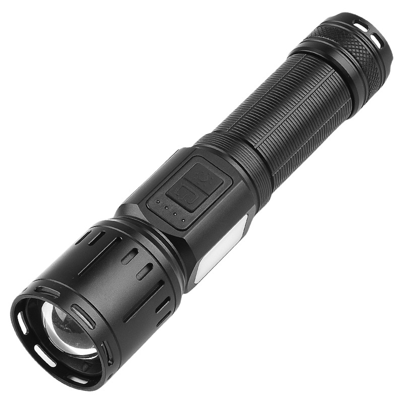 Linterna láser blanco dedicado transfronterizo TYPE-C recargable con luz de trabajo COB zoom telescópico linterna de luz fuerte