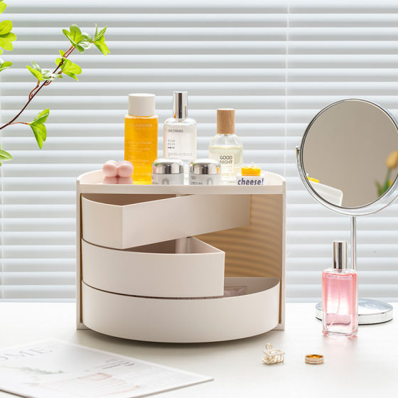 Rotating storage box desktop ingenious storage semicircle rotatable student stationery desk storage cosmetics storage box