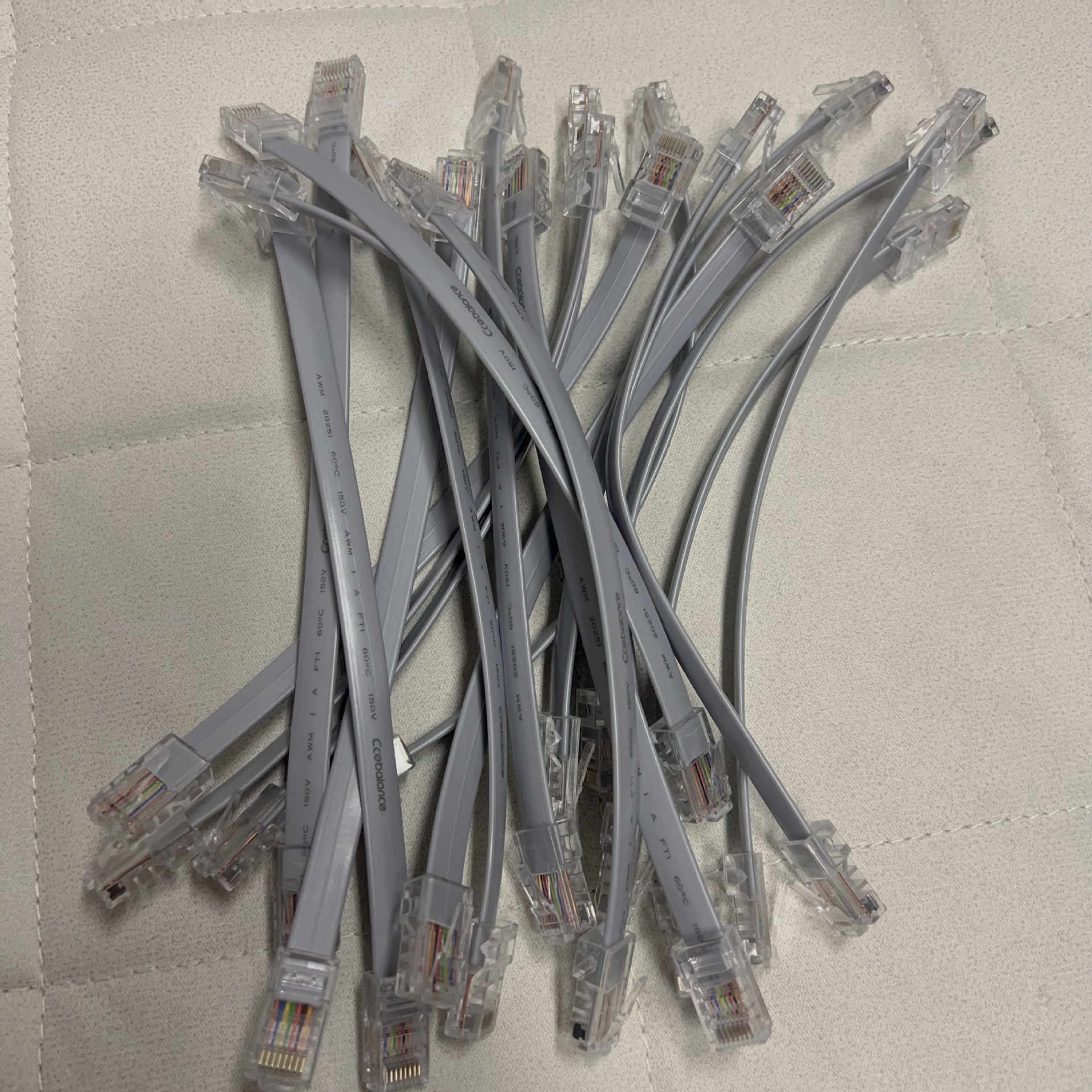 现做扁平8C网线银灰色RJ45公/公 RJ45M/M网络跳线 直连扁平网线