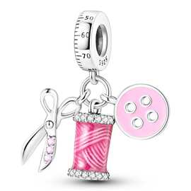 跨境新品针线裁缝小工具吊件潘家多拉高级感手链diy吊坠