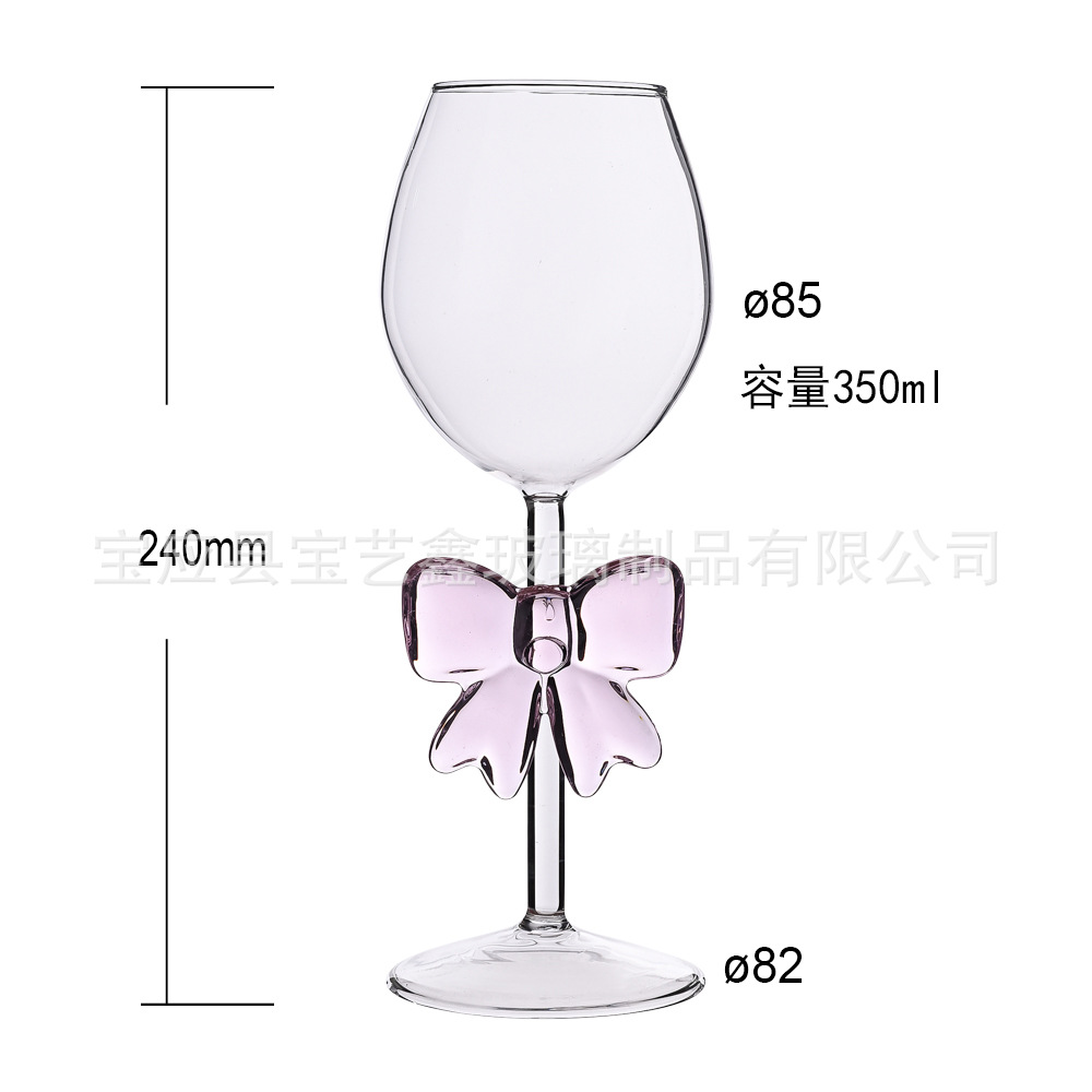 Taza de vidrio de princesa de lazo rosa creativa de estilo ins Taza de leche Taza de desayuno Taza de yogur Taza de jugo