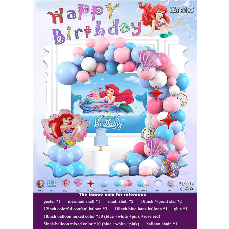 Fiesta de cumpleaños redonda escena diseño decorativo globo traje de juguete para niños globo de aluminio letras y números