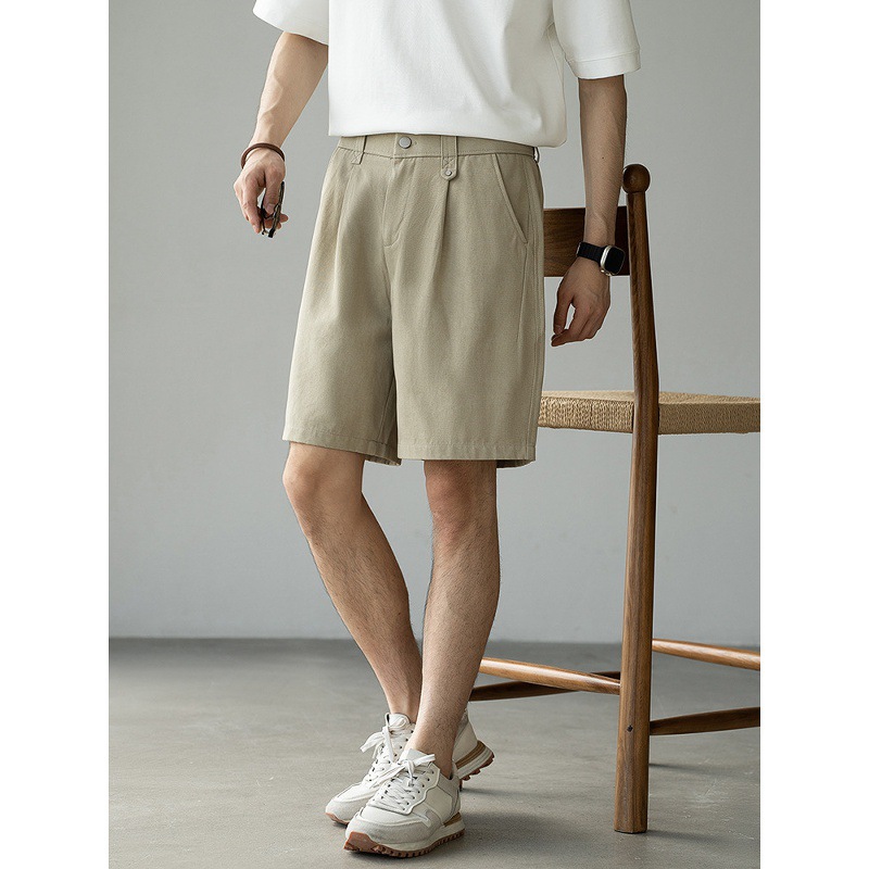 Lyocell Tencel Cotton Twill Texture Draped Straight Five-Point Pants Men's 2025 Summer Casual Business New Shorts