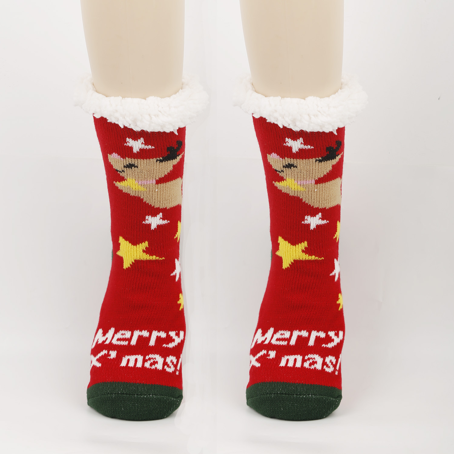 Calcetines de Navidad calcetines de piso de otoño e invierno para mujer calcetines de nieve engrosados forrados de lana calcetines de sueño en casa calcetines de alfombra