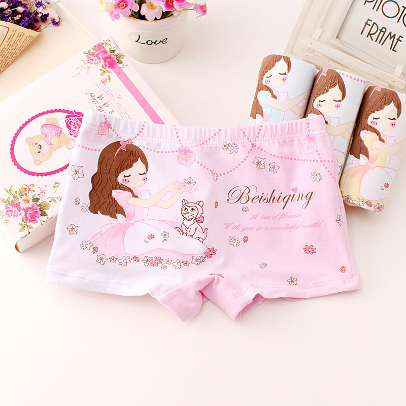 Ropa interior para niños, niñas, niños de mediana edad, lanzadera de algodón, calzoncillos de algodón, calzoncillos bóxer para niñas al por mayor