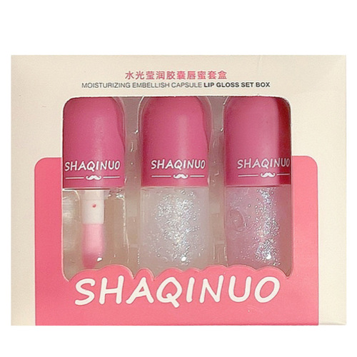 Sachino Water Glow Capsule Lip Gloss Set Moisturizing Mirror Fine Glitter Colorless Transparent Glass Lip Lip Oil
