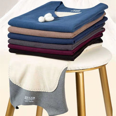 Seamless patch thermal vest men's belly protection plus velvet underwear Degar velvet autumn and winter double-sided brushed base vest