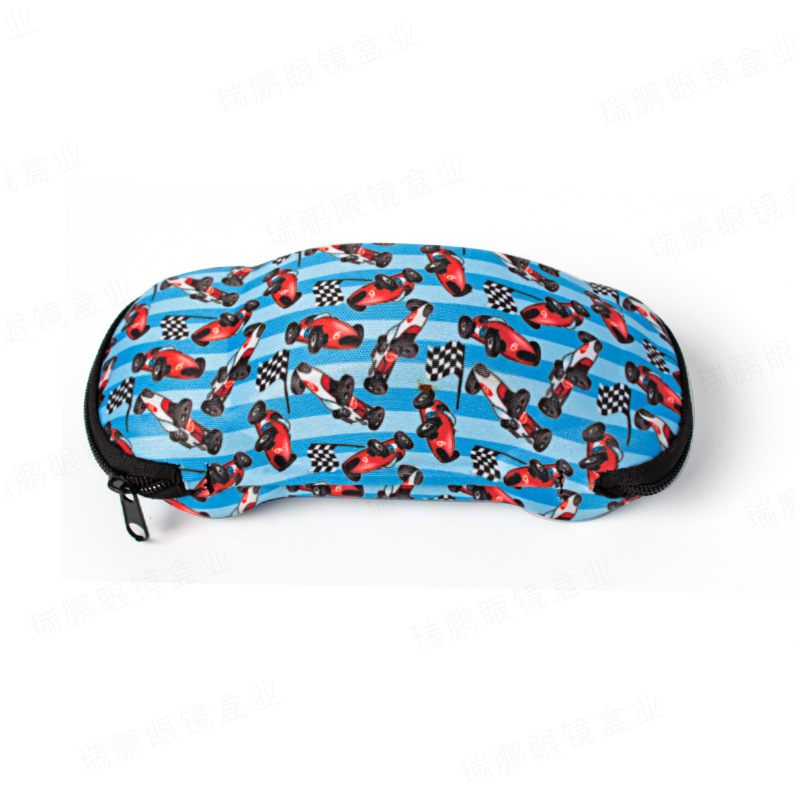Caja de gafas para niños anti-compresión hermosa impresión de color eva cremallera caja de gafas para automóviles