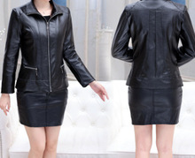 a1/44直销批发秋冬款中老年女士立领PU皮衣外套展销跑江湖