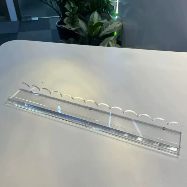 Wavy Transparent Acrylic Mahjong Tile Organizer with Magnetic Attachment, 17.5 Inch, 1 to 4 Tiles
