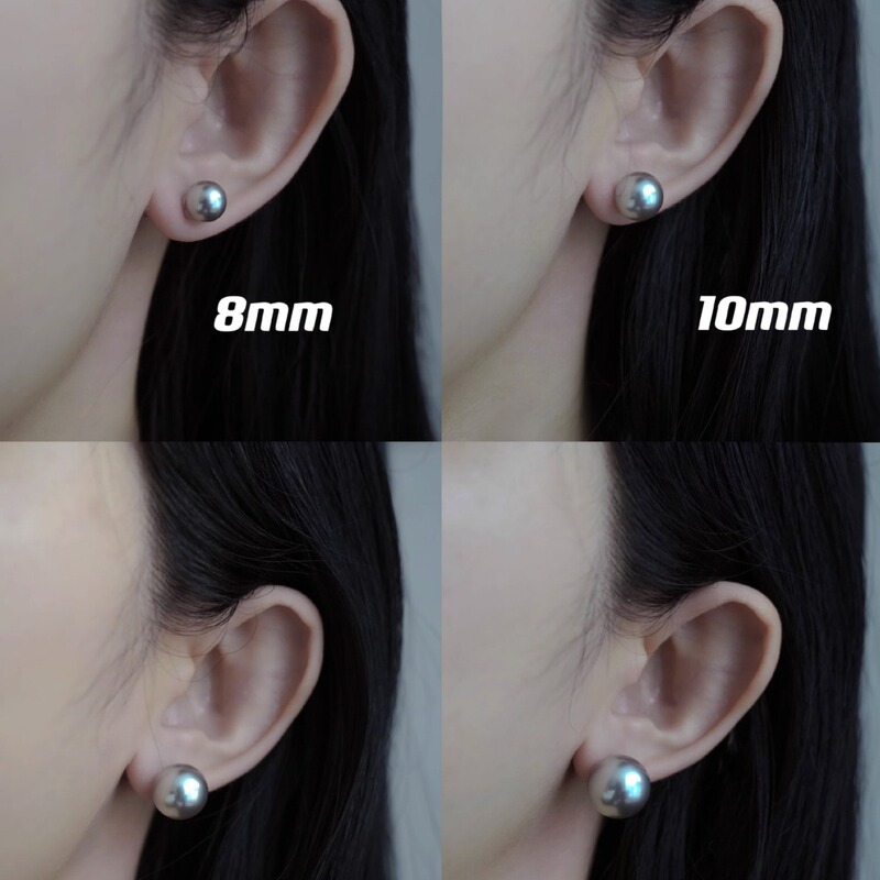 Classic Shijia Pearl, Many Colors, Hemp-Colored, S925 Silver Needle, Simple French Style, High-End Feel, Niche Cool Gray Pearl