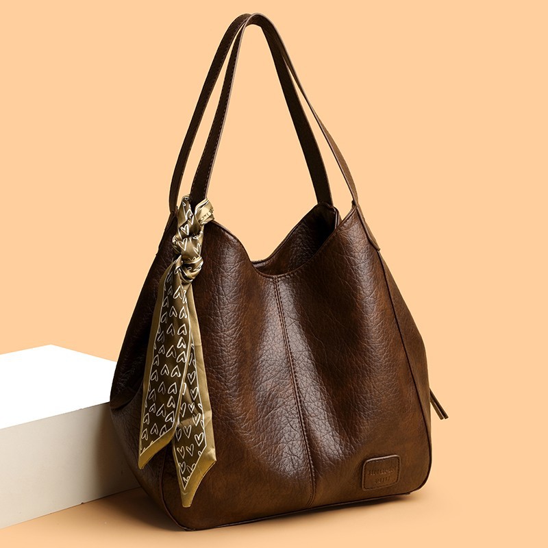 Europäische und amerikanische Retro-Ledertasche für Damen, geräumige Umhängetasche für Pendler, Handtasche mit_voghion.com