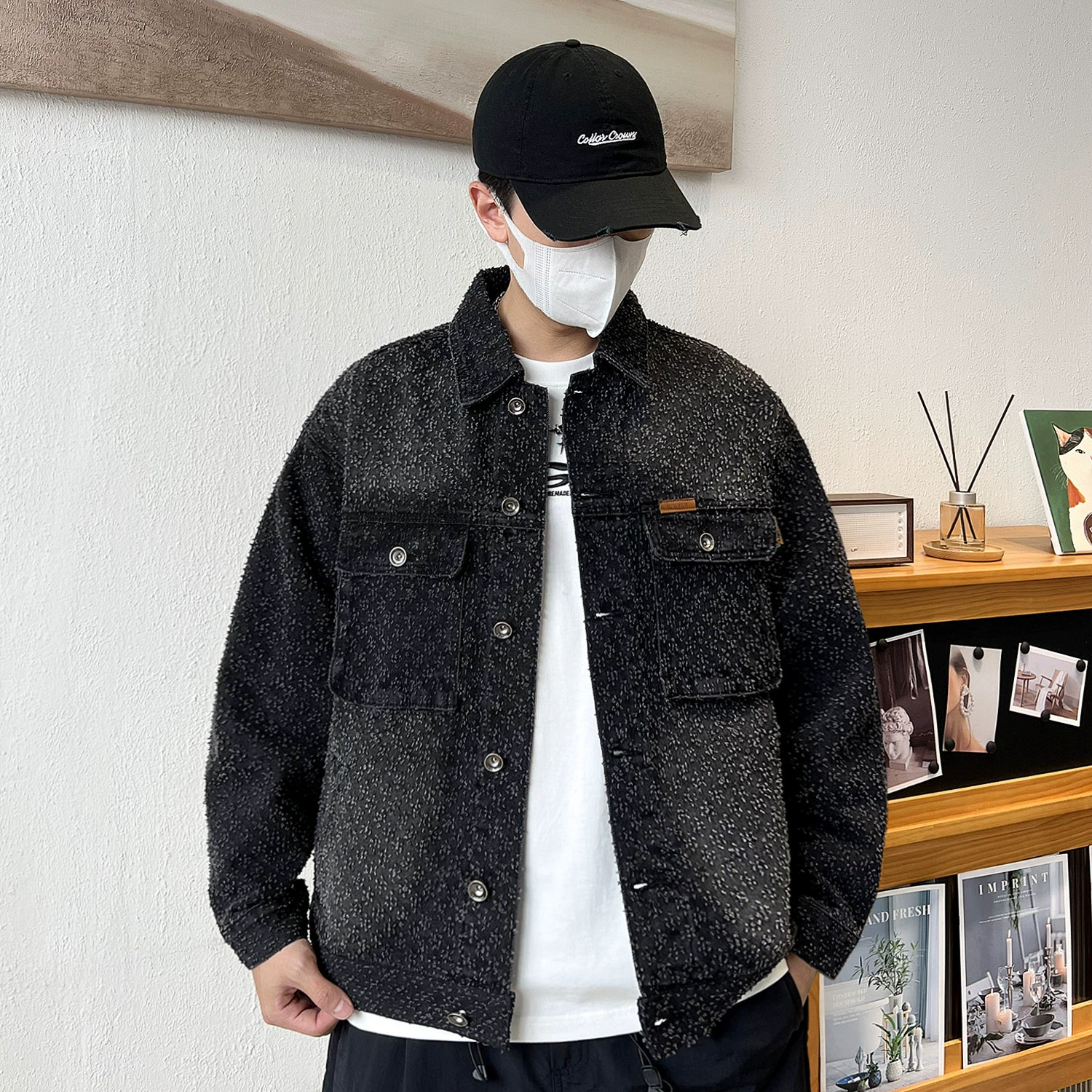 Small elite denim retro jacket, high-quality style, American style
